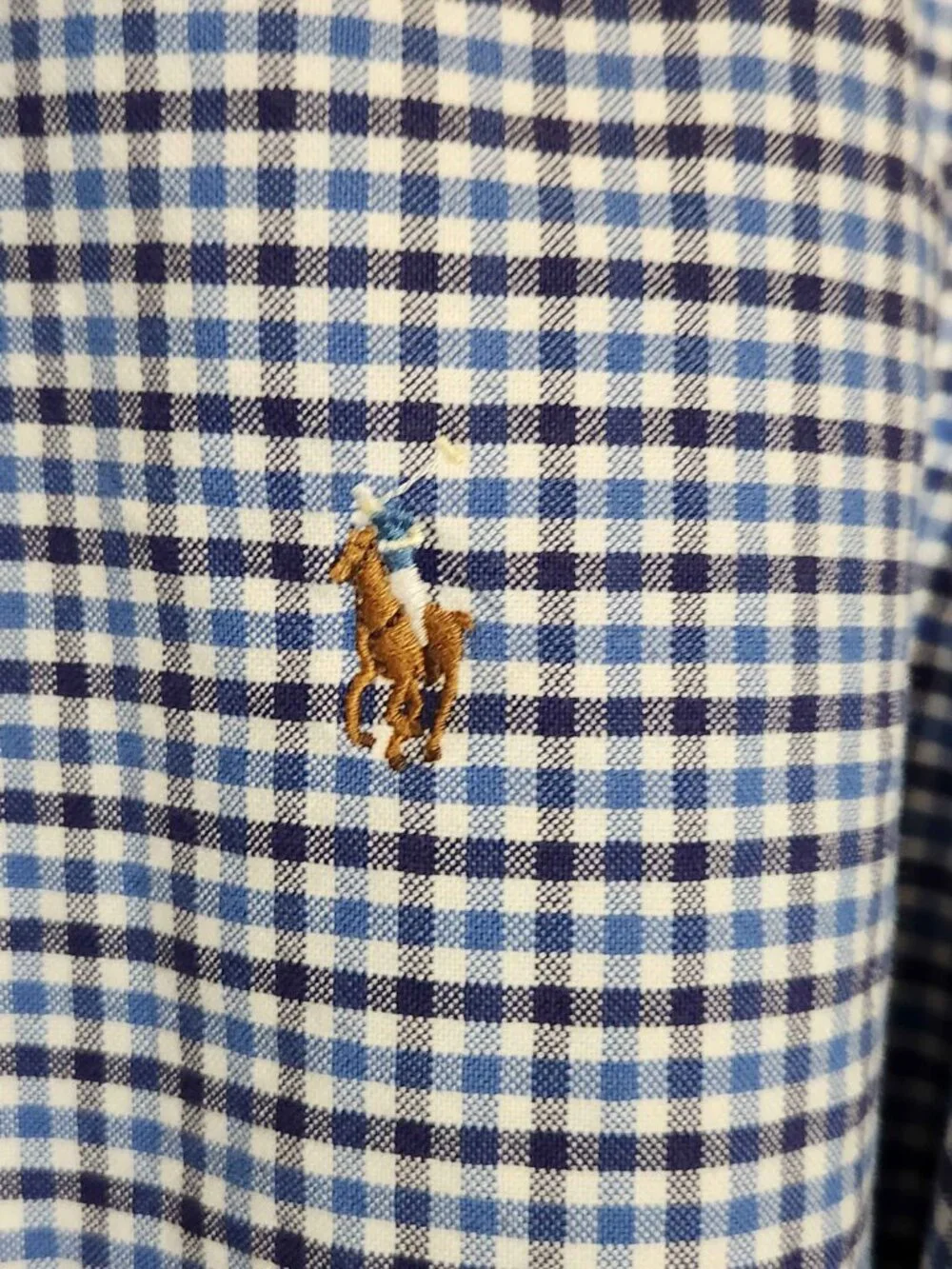 Ralph Lauren Blue/White Plaid Button Up  XXL